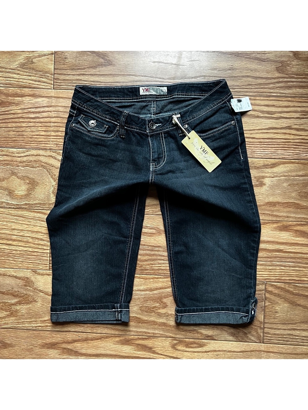 Y2K Vintage YMI Denim Capris Streetwear Skater Grunge 00s - Picture 2 of 3